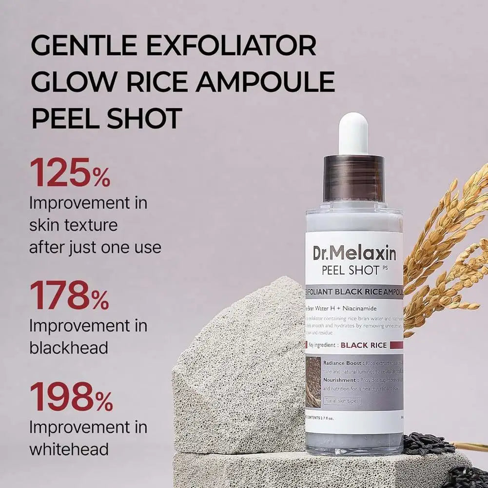 Dr. Melaxin Peel Shot White and Black Rice Exfoliating Essence Moisturizing Gentle Exfoliation Soften Serum Korean Skin Care