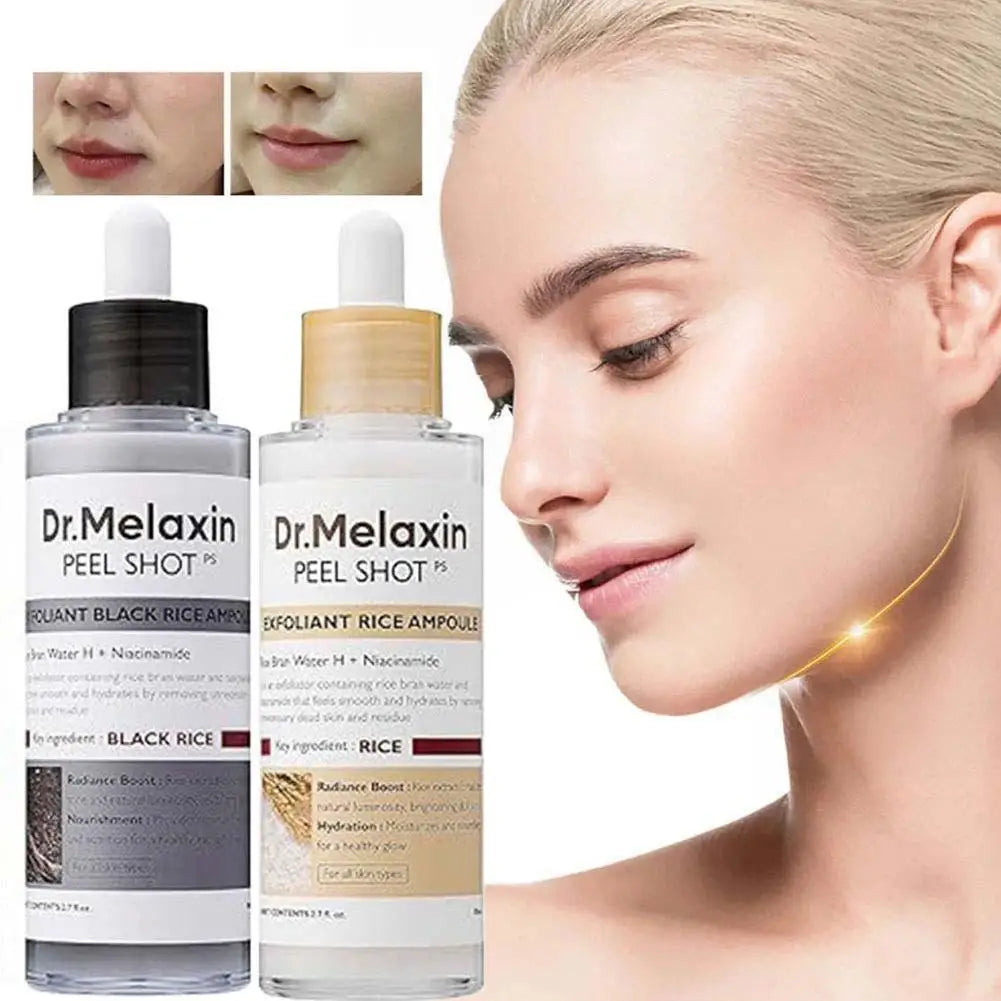Dr. Melaxin Peel Shot White and Black Rice Exfoliating Essence Moisturizing Gentle Exfoliation Soften Serum Korean Skin Care