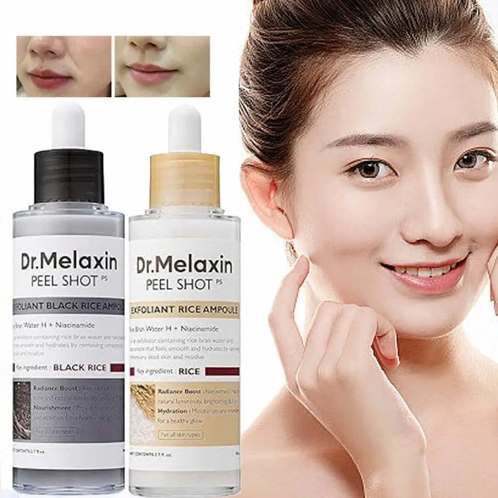 Dr. Melaxin Peel Shot White and Black Rice Exfoliating Essence Moisturizing Gentle Exfoliation Soften Serum Korean Skin Care