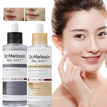 Dr. Melaxin Peel Shot White and Black Rice Exfoliating Essence Moisturizing Gentle Exfoliation Soften Serum Korean Skin Care